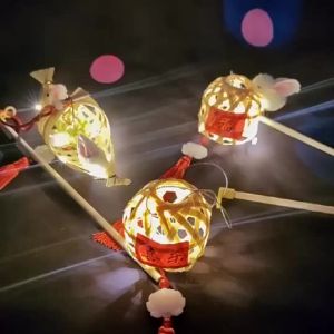 2025 Moon Rabbit Boat Shape Lantern Mid-autumn Portable Handheld Lights Festival Flower Lanterns