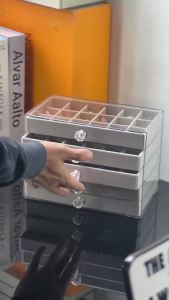 1pcs Acrylic Five Layer Drawer Storage Transparent Multi Grid Earring Jewelry Household Lined Velvet Jewelry Box2026