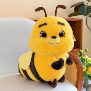 BEIBEI Sofa Pillow Bee Plush Toy Plush Doll Cartoon Stuffed Bee Doll Children Gift Kawaii Bee Animal Plushie Room Decor