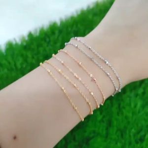 GELANG RANTAI JEDAR 2LAYER +1 BEL /GELANG PERAK ASLI SILVER 925 LAPIS EMAS/ GELANG FASHION WANITA TERBARU