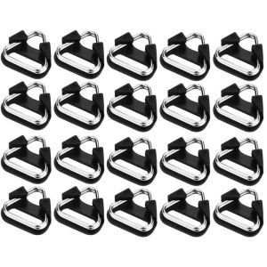 20PCS Stainless Steel Triangle Split Ring Camera Shoulder Strap Hook Lug Rings with Plastic Cap for Belt Hook Lanyard