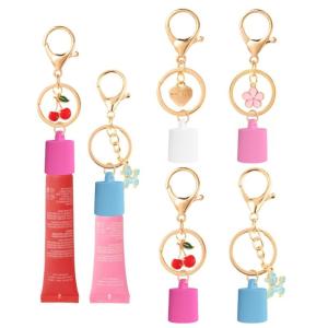 Độ bền Silicone chapsticks chủ kẹp có thể tháo rời trên Son Bóng Chủ Keychain cho ba lô Đi Bộ Đường Dài Phụ Kiện