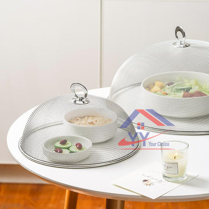 Stainless Steel Food Cover With Smooth Edges And Handle For Easy Use
