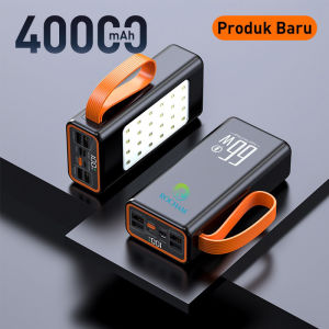 Rocham power bank awet tahan lama powerbankrobot1000000mah 200000mah/60000mah/40000mah 4 built-in cables 4 USB port for fast charging durable HP super large capacity Kepala external battery for all smartphone