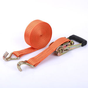 AE Dụng cụ căng hàng xe tải hai móc màu cam của nhà sản xuất Dây đai buộc hàng bằng polyester có khóa kim loại bộ dây đai buộc hàng hoàn chỉnh