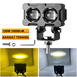 MOKETA Lampu Tembak Laser SQL 3 Mata Lampu Tembak LED Laser D2 D3 Full Alumunium Premium 2 Warna kuning putih putih putih 150W 10000LM IP68 DC 9V-85V