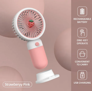Y·S·S YaSheng USB Mini Fan Cute Fruits Portable Handy USB Rechargeable Stand Fan With Phone Holder Travel Outdoor