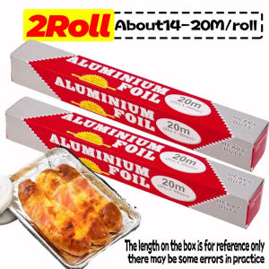 Dizoey 40M Aluminum Foil Roll Disposable Tin Foil Paper Roll Food Grade BBQ Tin Foil Paper Oil Resistant Non Stick Oven Baking Grease Paper