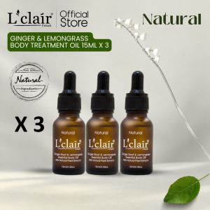 Lclair Ginger & Lemongrass Essential Body Oil (3 x 15ml)