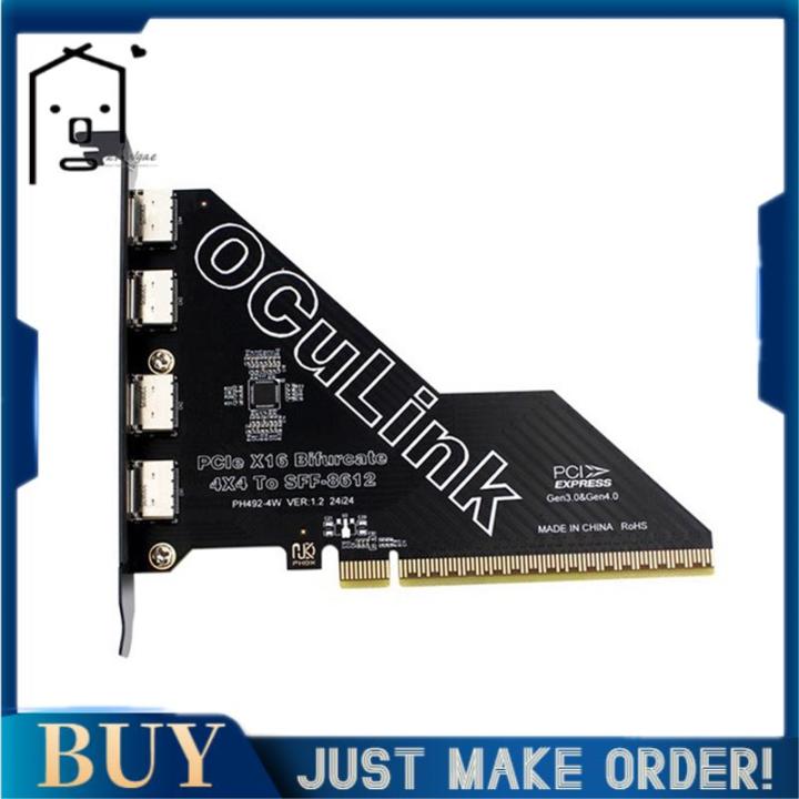 PCIe4.0 X8 Naar 2-poorts SFF8611&8612 Oculink-uitbreidingskaart SFF-8639 U.2 SSD Voor Externe Grafische Kaart Winlinux~p117333110