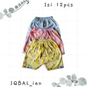 Harga 12 Pcs Celana Pendek Kolor Santai Harian Anak Laki2 dan Perempuan Motif Lucu 6 Bulan-3thn Lusinan Murah
