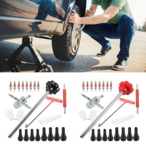 22 cái sửa chữa lốp van lõi Bộ dụng cụ toàn diện công cụ sửa chữa lốp xe đơn giản để hoạt động cho hiệu quả thủng sửa chữa