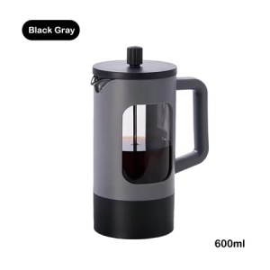 French Press Coffee Maker 600ml Glass Coffee Pot with Triple Filters Coffee Brewer Portable
