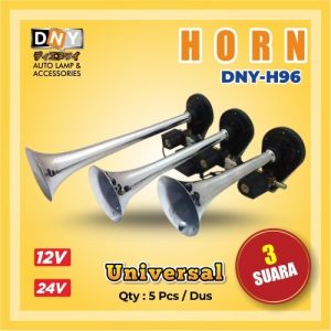 KLAKSON ANGIN AIR HORN 3 CORONG TELOLET TRUK BUS VARIASI 24V HORN TECH