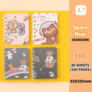 1 Pcs Cute Cartoon Spiral Coil Notebook Creative Portable Mini Notepad A7 Notebook School Stationery Office Supplies
