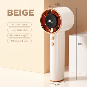 Dreepor Portable Mini Handheld Fan 199 Level Adjustment Speed LED Digital Display USB Rechargeable Electric Fan