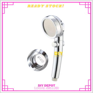 Pressurized boost hand shower/Water-saving hand-held shower - with on/off button