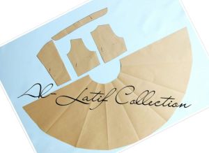 Pola jiplak / pola instan gamis lingkaran anak