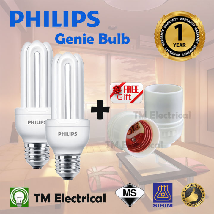 [ FREE GIFT ] PHILIPS E27 GENIE ENERGY SAVER BULB 5W 8W 11W 14W 18W ...