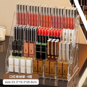 Shopclassyshop Multifunctional Desktop Lipsticks Organizer Storage Rack Holder Step Design with Compartments