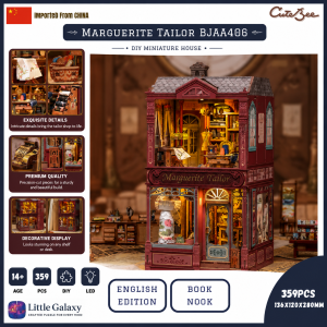 [Ready Stock] Cutebee 3D Wooden Puzzle BJAA406 DIY Book Nook Miniature House Bookshelf Decoration - Marguerite Tailor