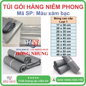 [SALE] 1 kg túi gói hàng niêm phong Xám bạc bóng cao cấp - Chất liệu nilon dai bóng đẹp chắc chắn cho bạn an tâm đóng hàng
