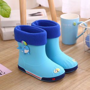Ủng Trẻ Em Lót Lông Ấm Áp Chống Thấm Nước Chống Trượt Cho Bé Đi Mưa Đi Chơi Hoạt Hình Dễ Thương