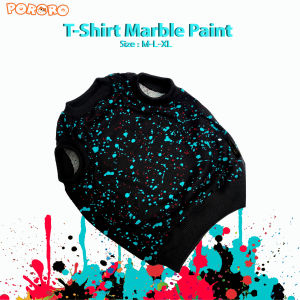 Pororo Baju Kucing T-shirt Pororo  Motif Marble Paint Bahan Combed 30s
