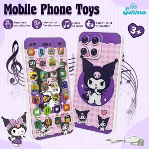Kuromi Phone Toy Baby Early Education English Music Charge Phone Mobile Phone Learning Mobile Phone