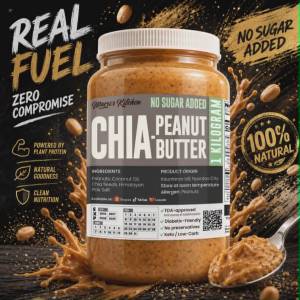 1kg Chia Peanut Butter No SUGAR-Added Diabetic-Friendly by Marics Kitchen