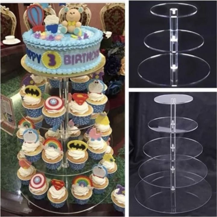 Transparent acrylic cake stand display stand square round multilayer
