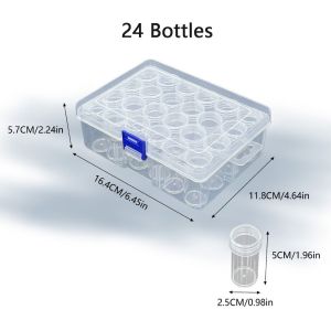 GIORGIONE Round Diamond Painting Storage Containers Plastic 24/30/38/48/60/80 Bottles Beads Storage Containers Box Reusable Dust-proof Craft Storage Tool Box Nail Art
