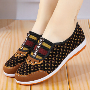fashion womens soft soled cloth flat shoes for middle-aged and old people women
