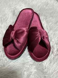Velvet Luxe Bow Slippers Soft Stylish and Perfect for Home Comfort for Women in Various Colors