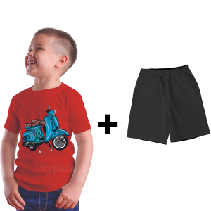 Baju Kaos Setelan Distro Anak Laki Laki Keren Import Usia 1 - 10 Tahun Gambar Vespa - Hypelane Kids