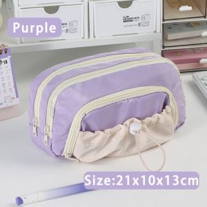 YESMILE Large Capacity Pen Bag Five-Layer Zipper Pen Storage Bag Multifunctional Drawstring Pencil Case Student