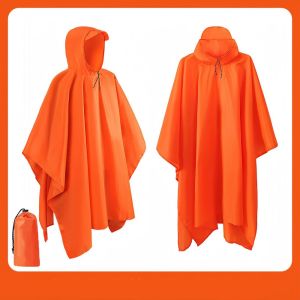 GTRBFDS Hooded Sleeve Outdoor Raincoat 3 in 1 Waterproof Rain Cover Large Outdoor Rainwear Hiking Travel