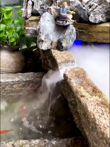 Mishilei ครื่องสร้างควัน หมอกอัตโนมัติ เครื่องสร้างควัน เครื่องพ่นควัน พร้อมไฟLED Mist Maker น้ำพุฮวงจุ้ย ทำหมอก น้ำพุบ่อปลา