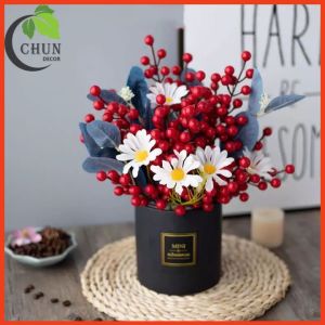 Bình hoa giả trang trí bình đào đông tài lộc cao 25cm trang trí bàn kệ tủ giá sách
