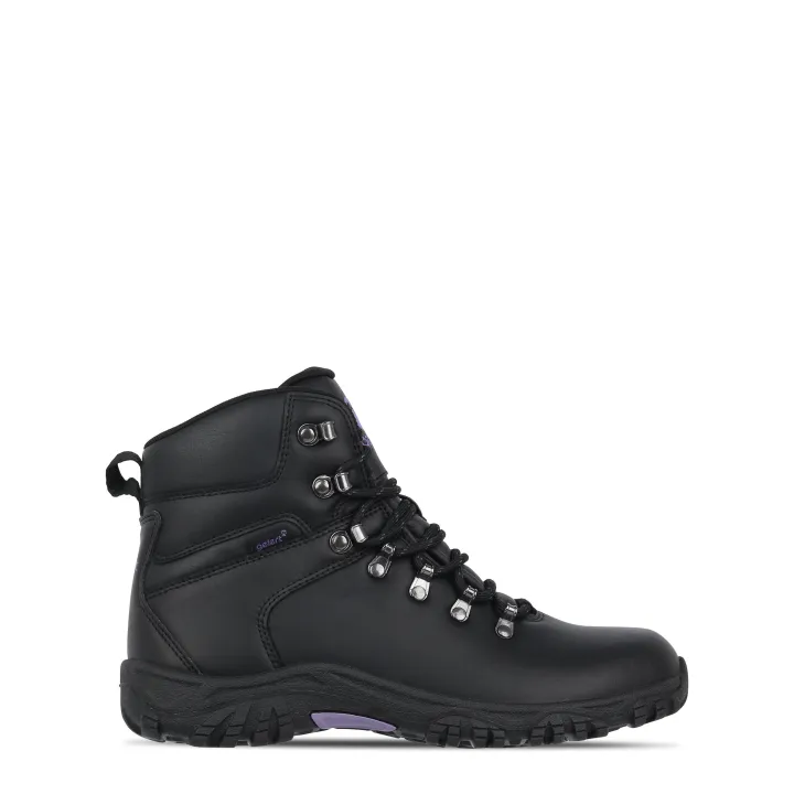 Gelert Mens Leather Walking Boots size black coated leather