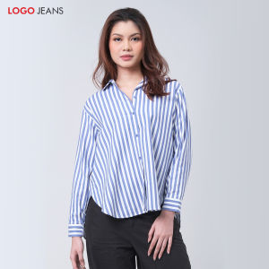 Logo Jeans Kemeja Wanita Glenna White Purple Blue 24994L5WU