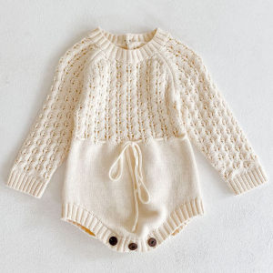 2025 Spring Baby Clothes Girls Romper Autumn Long Sleeve Baby Girl Knit Hollow Out Rompers Baby Jumpsuit Baby Clothes2026