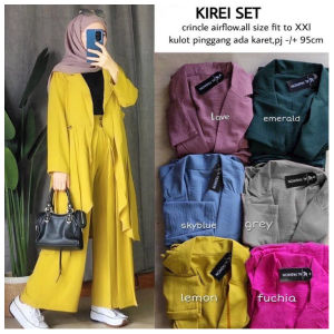 kirei setelan wanita kekinian set lebaran one set crinkle