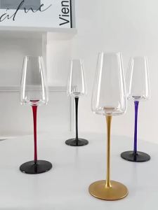 Colored Thin Rods Champagne Glasses Crystal Goblets Bordeaux Glasses Sparkling Wine Glasses Creative Glassware