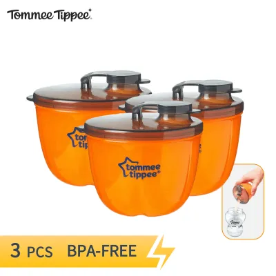 Tommee tippee single milk powder dispenser flip-top feeding formula dispensers perfect size for travelling (holds up to three 9oz servings)