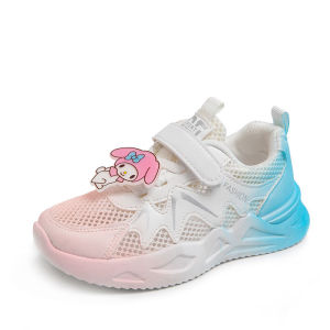 Halloween Christmas Sanrios My Melody Kuromi Anime Kawaii Kids Mesh Sneakers Cartoon Girls Sports White Shoes Gradient Breathable Boys Casual Shoes