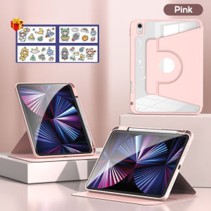 Tbtic 720 ° Xoay Vỏ Ốp ipad Có Thể Tháo Rời Từ Vỏ Ốp ipad Không Khí 7 6 5 4 10.9 Pro 11 2025 M4 2024 2022 2021 2020 11 10th 9th 8th 7th Gen 10.2 10.5 Với Khe hộp đựng bút chì 720 ° Xoay Acrylic
