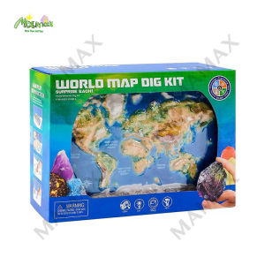 【SG Ready Stock】World Map Dig Kit for Kids★Gems&Crystals Excavation Toy✅STEM Educational Toy Gift for Boys & Girls✅Christmas/Birthday Gift/Presents✅