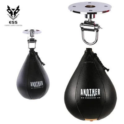 【ESS】Boxing Speed Training Ball Hanging PU Leather Sandbag Ball with Stainless Steel Spinner Taekwondo Muay Thai Training Props Fitness Supplies Venting Props