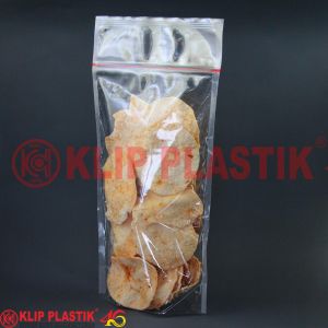 Plastik Klip PP / Standing Pouch / Seal Lebar / Plastik kemasan Snack / Plastik PP (kaku) / Zipper bag / ukuran  26+3 x 16cm (ukuran dalam plastik)